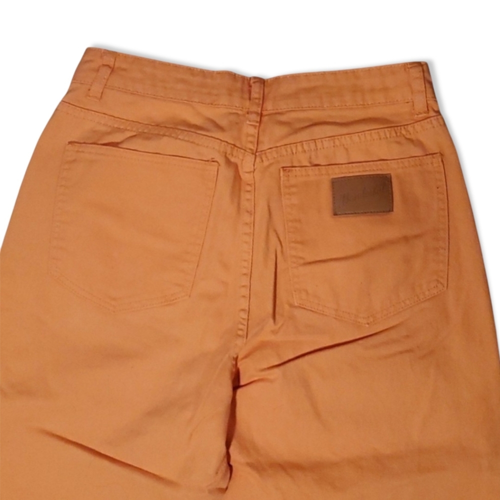 Shein Size 10 Jeans 100% Cotton Denim Orange Wide Straight Leg Pants High Rise - Picture 6 of 11
